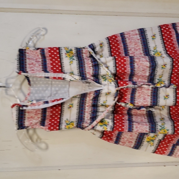 Vintage Jill Red, White, Yellow and Blue Patchwork Dress - Picture 8 of 8